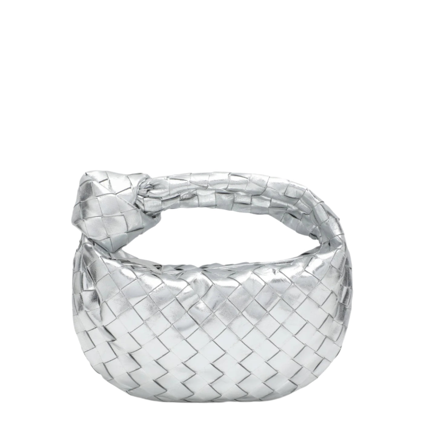 BOTTEGA VENETA Jodie Mini Leather Shoulder Bag – Silver