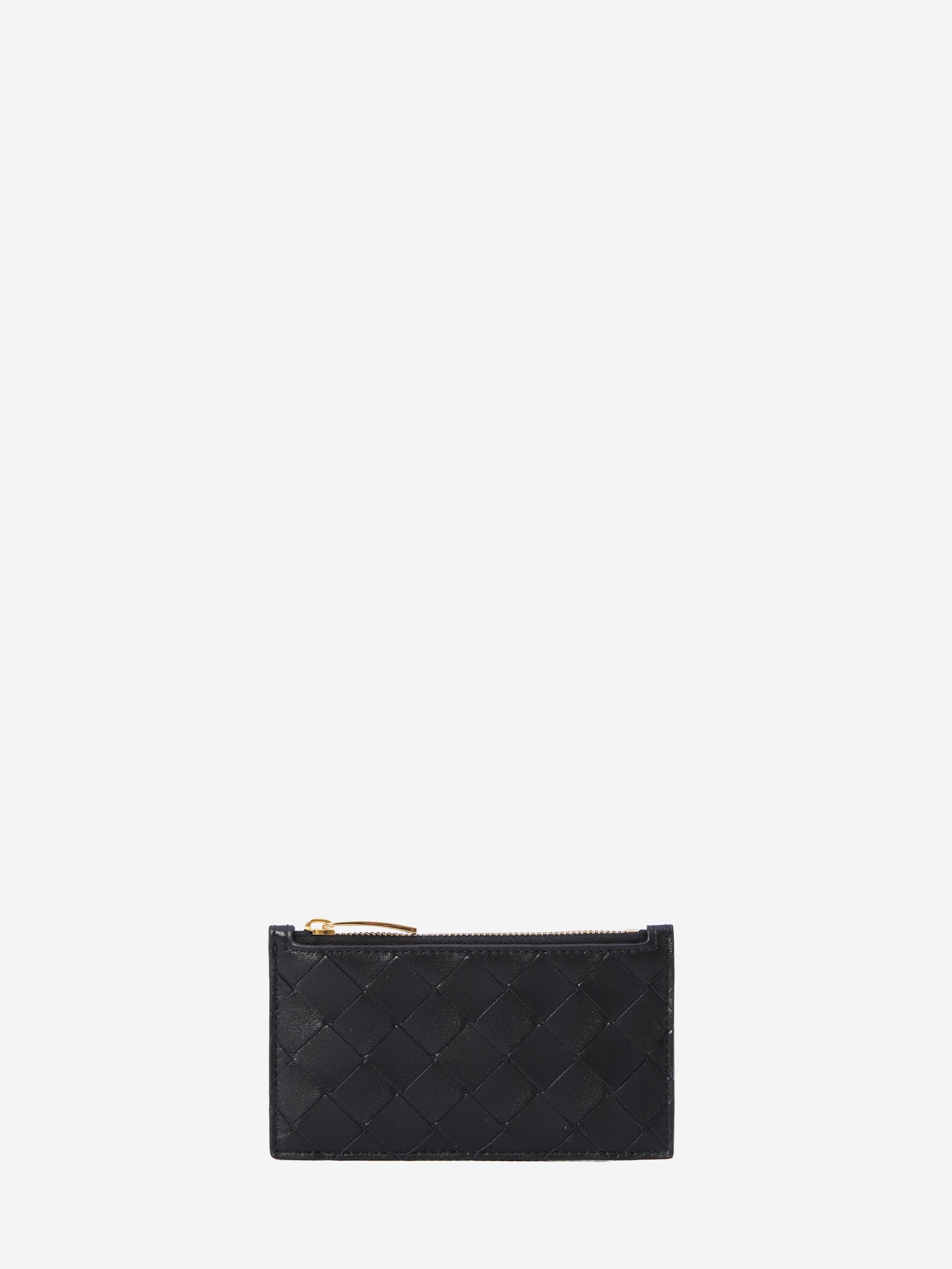 BOTTEGA VENETA OS black zipped cardholder