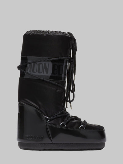 black satin icon glance boots