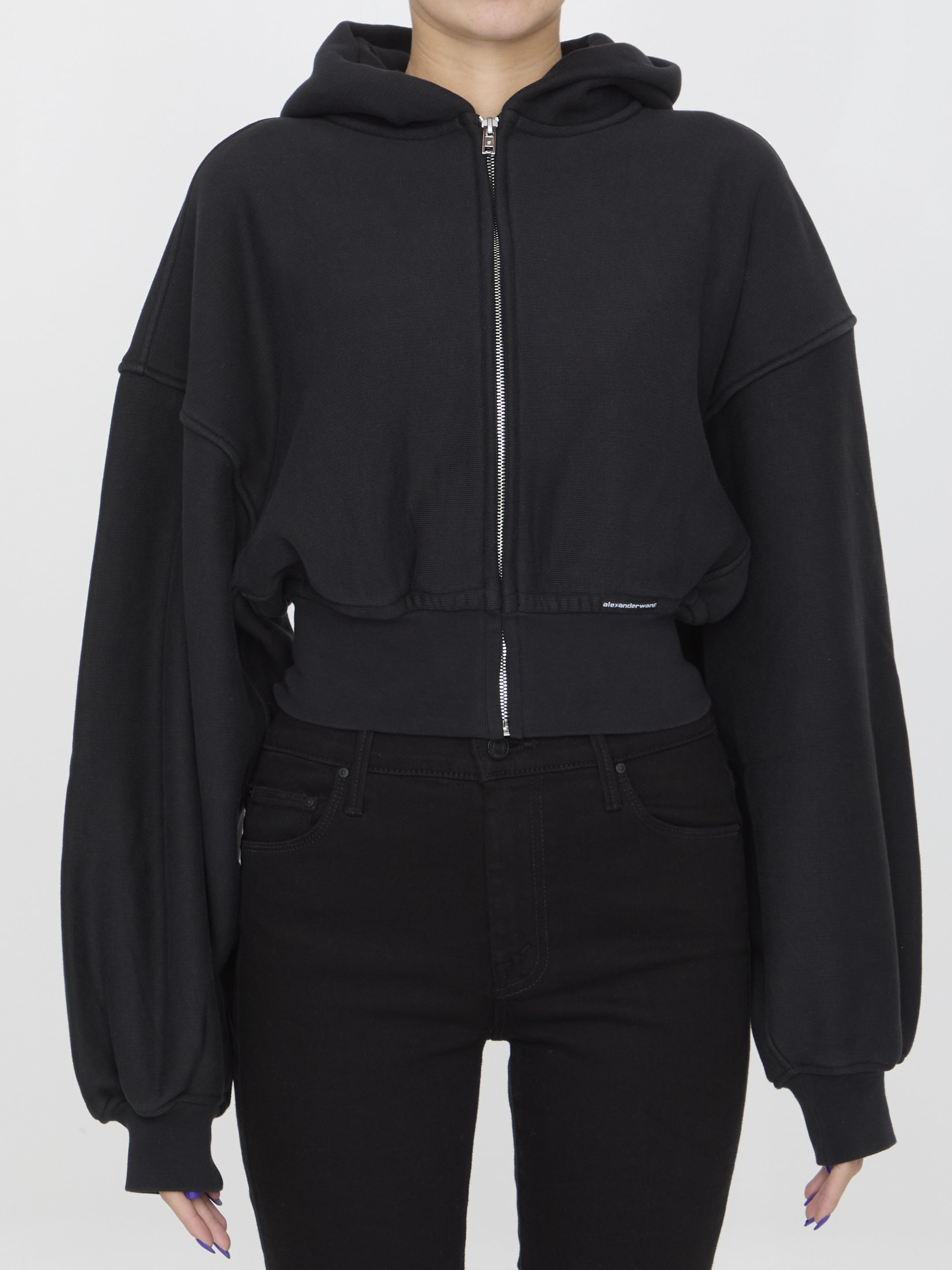 ALEXANDER WANG M cropped hoodie in cotton