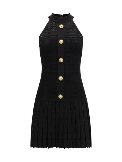 pleated mini dress