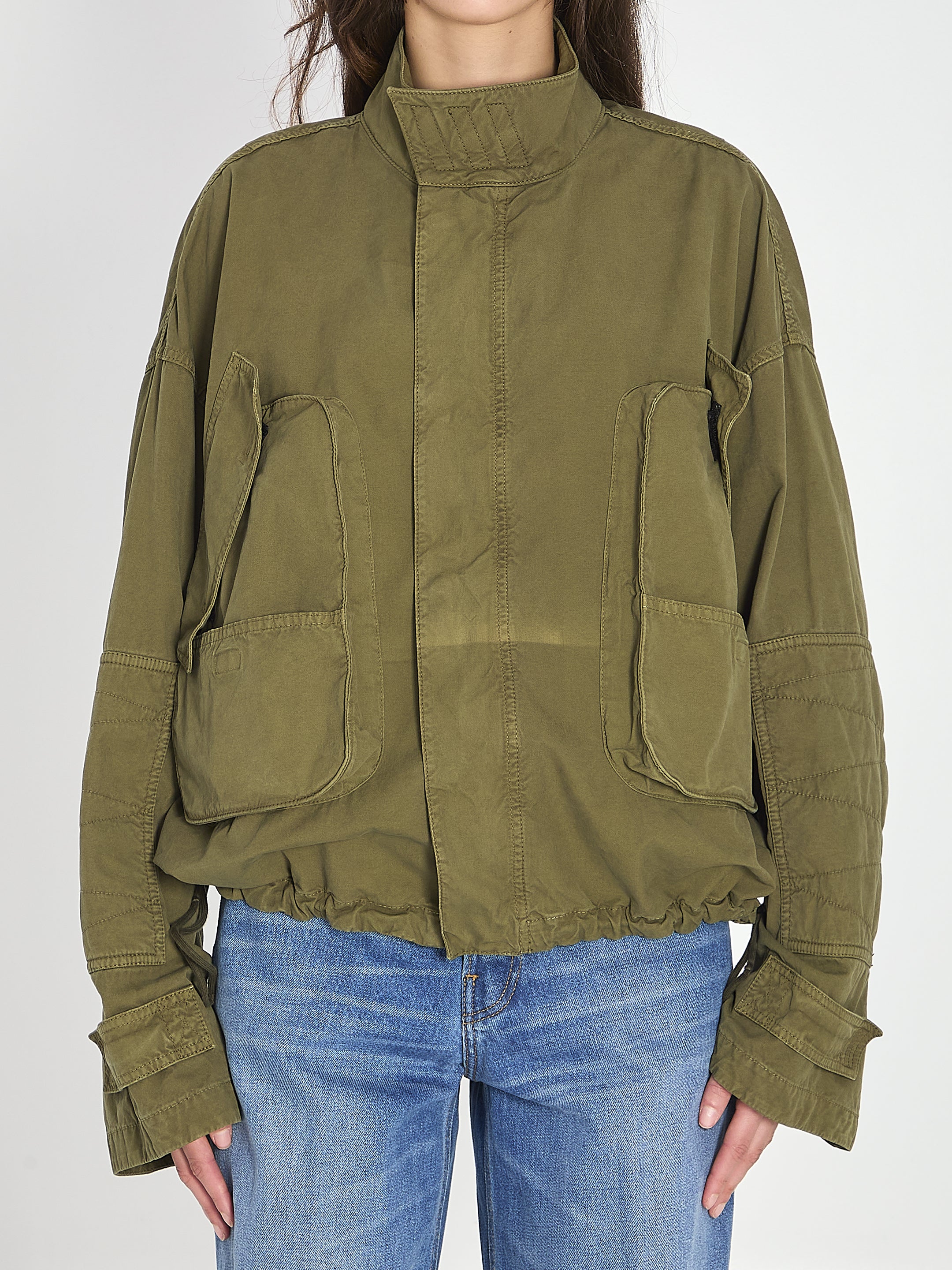 THE ATTICO 38 military green bomber