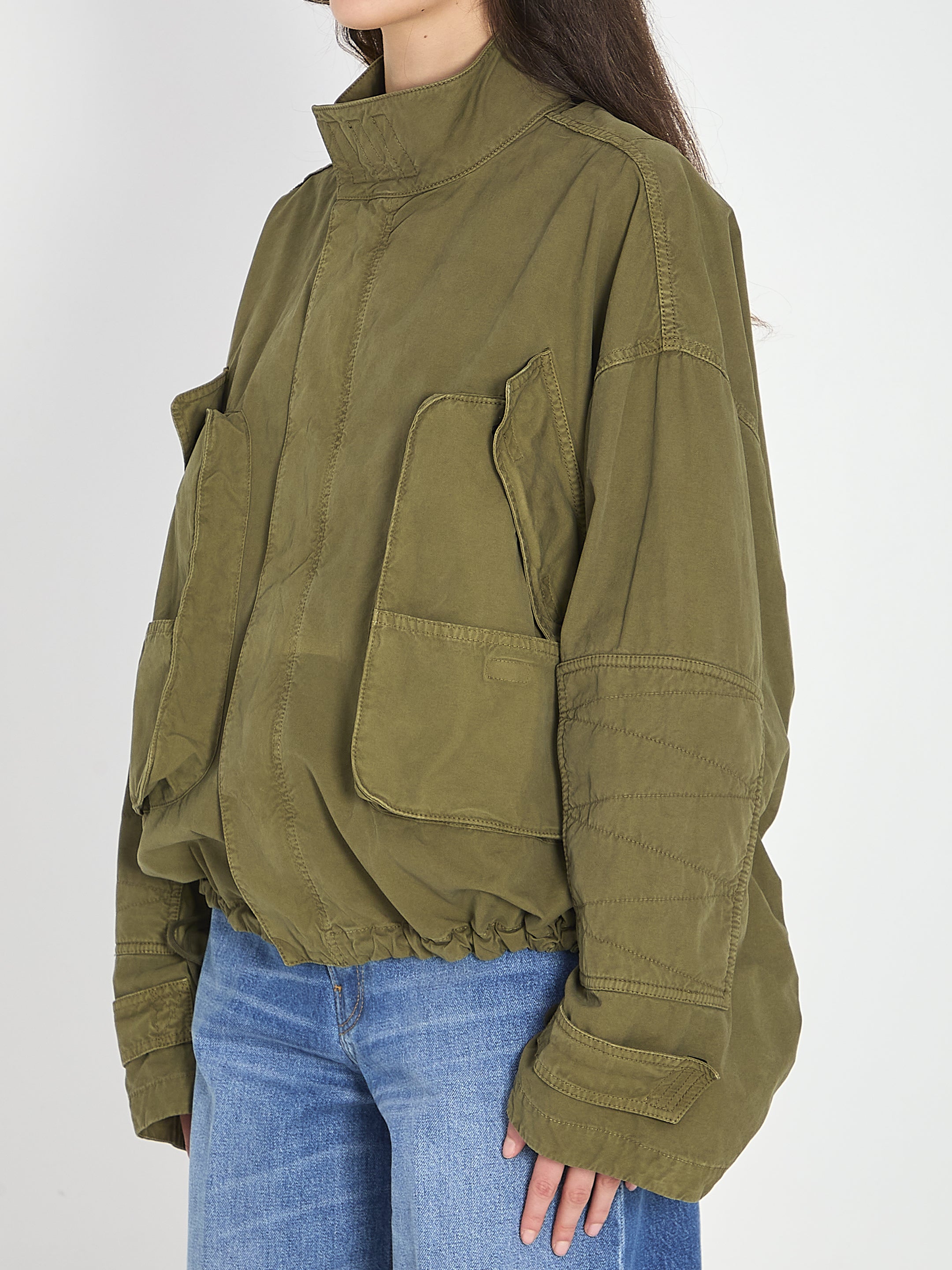 THE ATTICO 38 military green bomber