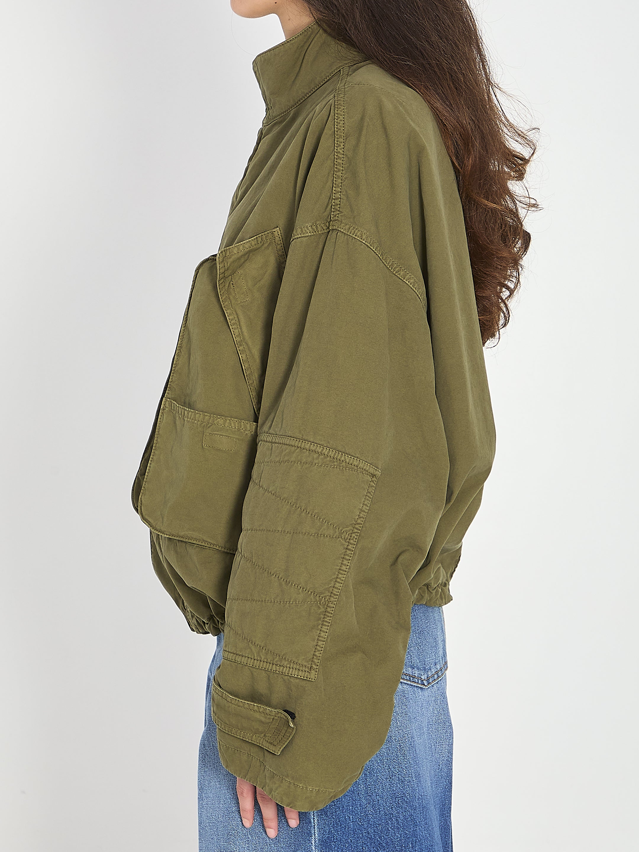 THE ATTICO 38 military green bomber