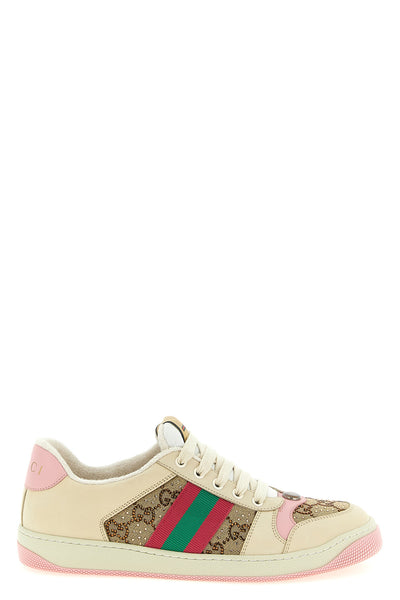 screener leather low-top lace-up sneakers