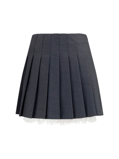 pleated mini skirt