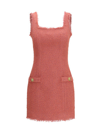 short tweed dress with two pockets