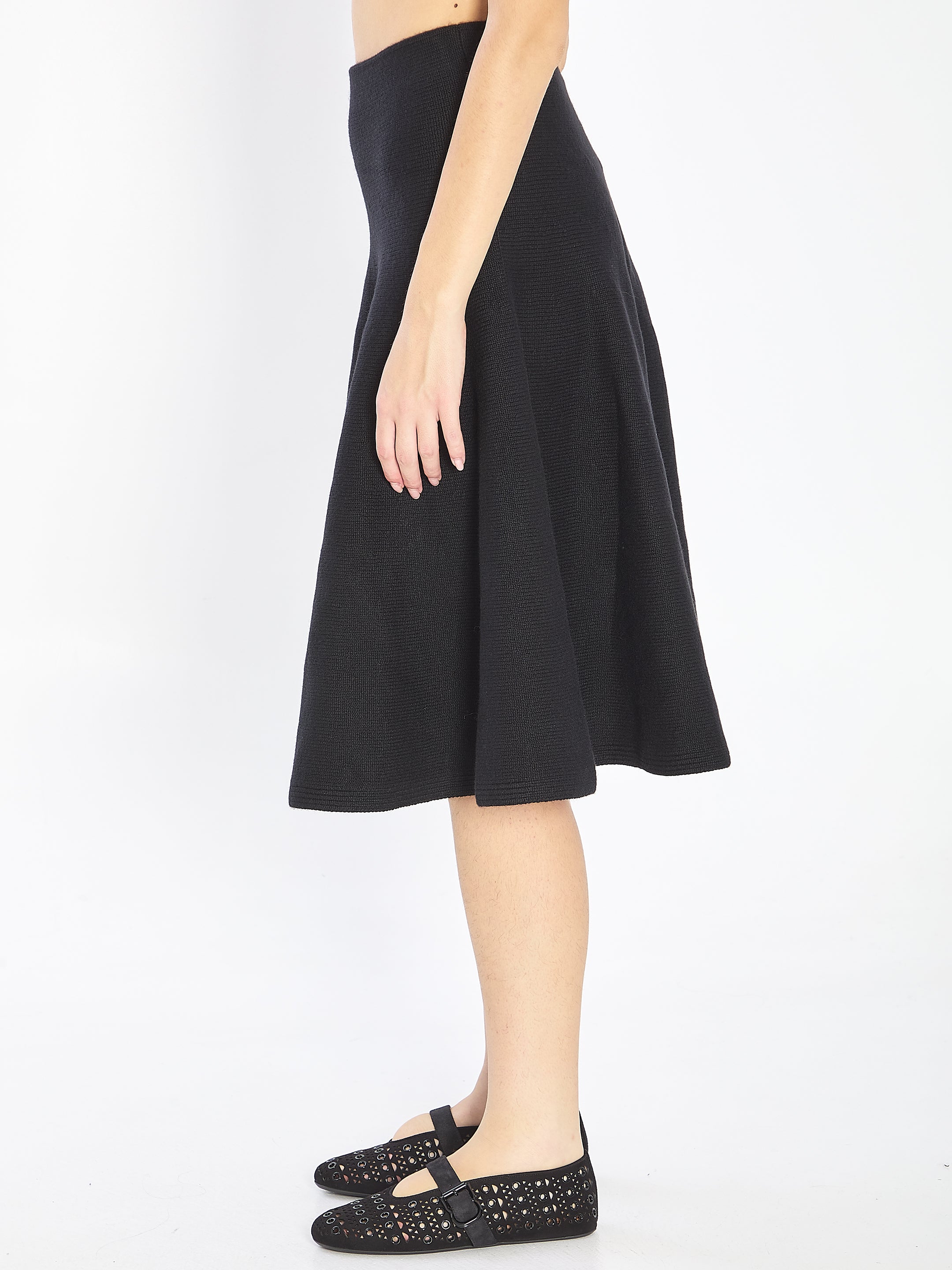 ALAIA 36 a-line knit skirt