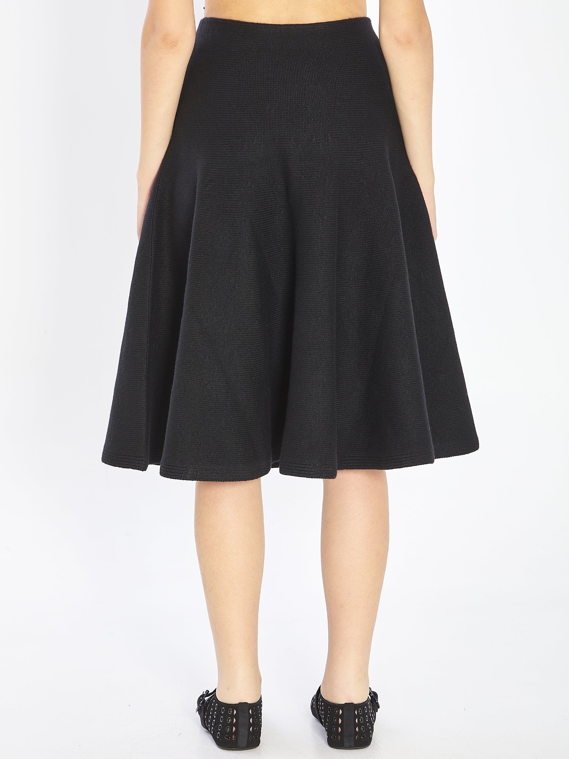 ALAIA 36 a-line knit skirt