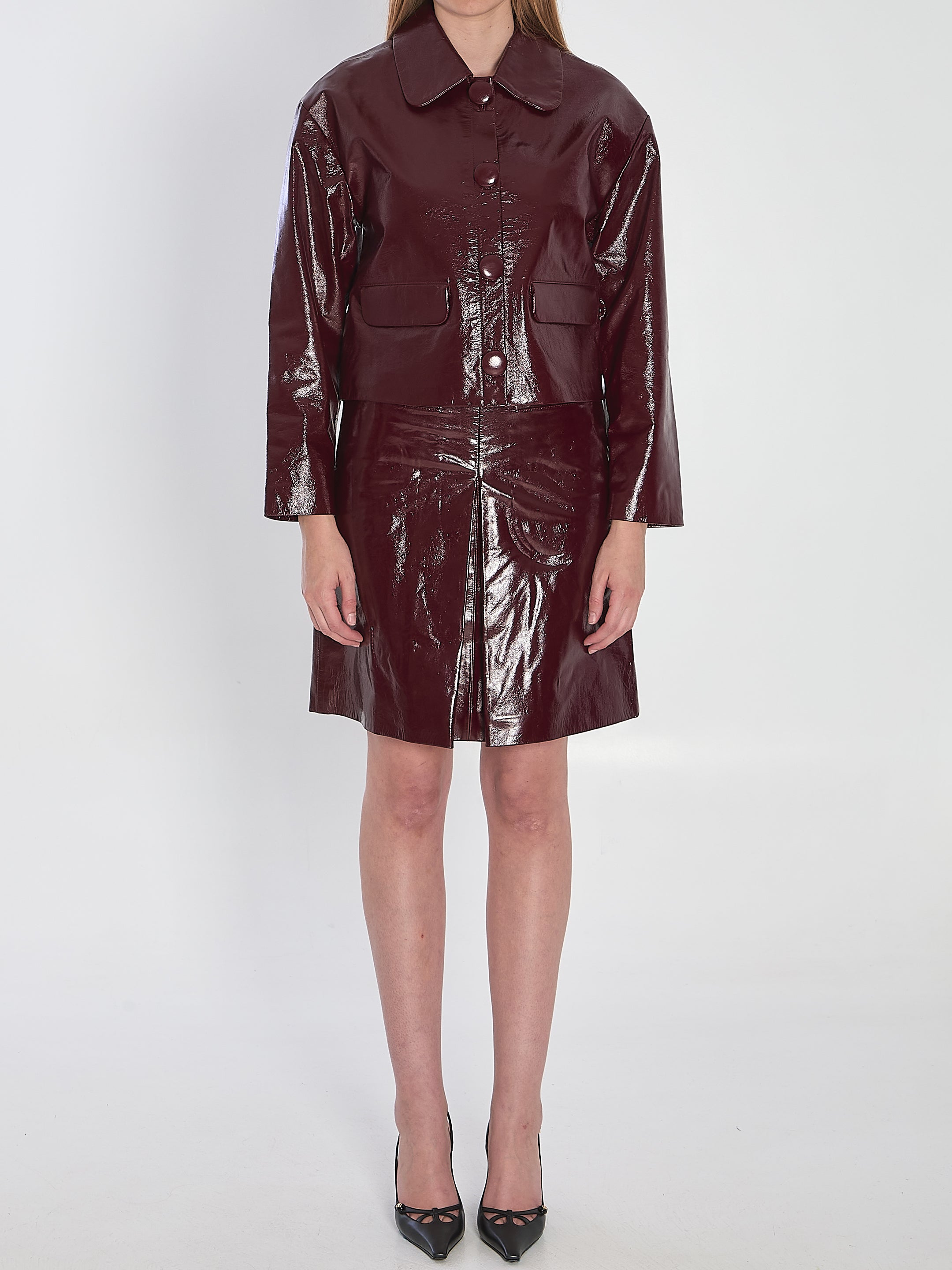 SELF PORTRAIT 6 leather mini skirt