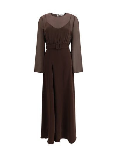 long belted dress