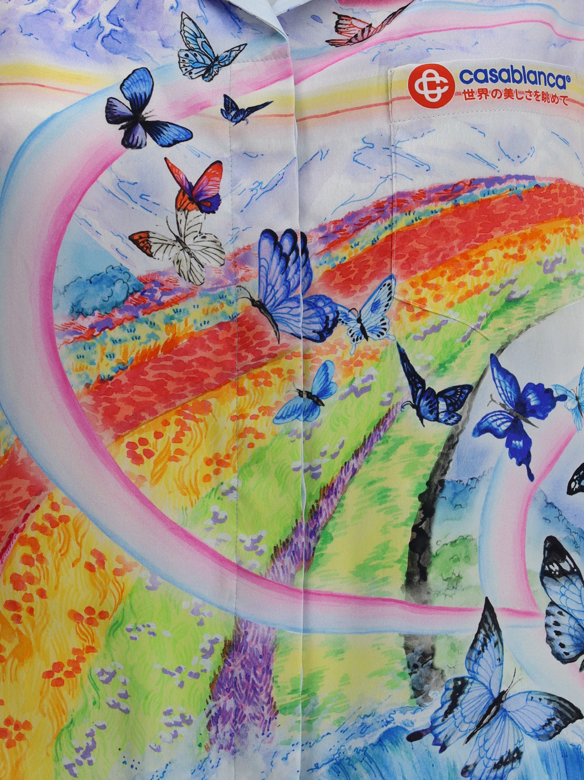 CASABLANCA L teacher butterfly landscape short sleeves shirt