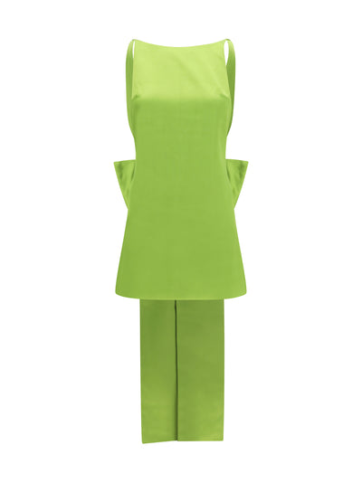 satin dress with back bow
