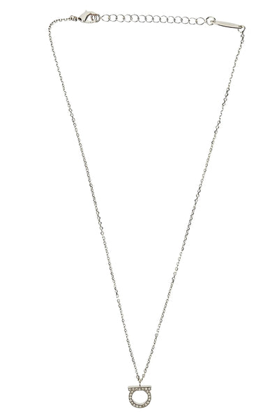 the ferragamo gancini strass necklace defines the aesthetics of the brand thro