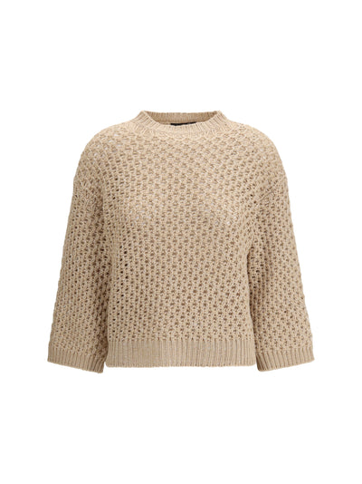 jumper crafted from platinum yarn with micro sequins