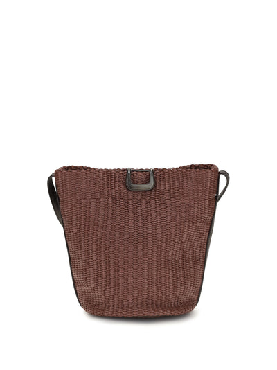 small sartorial bucket bag in raffia