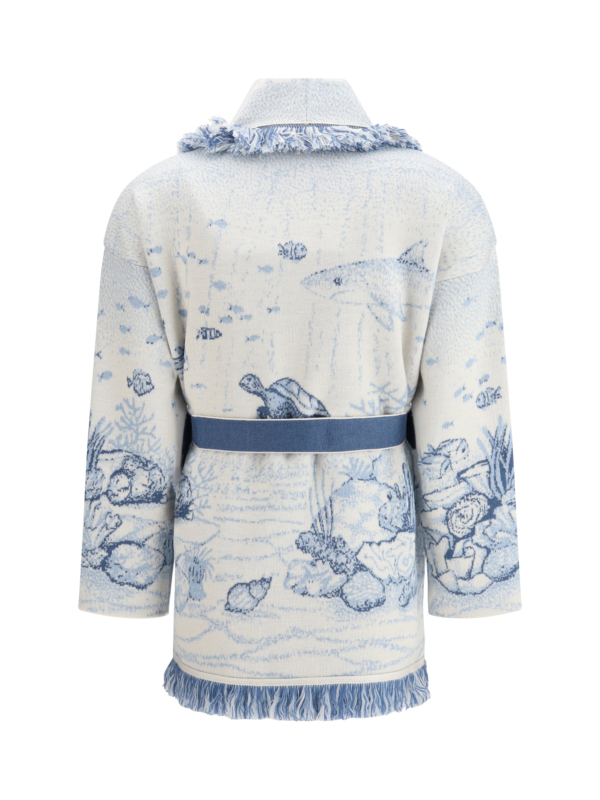 ALAIA S deep in the ocean cardigan in wool blend