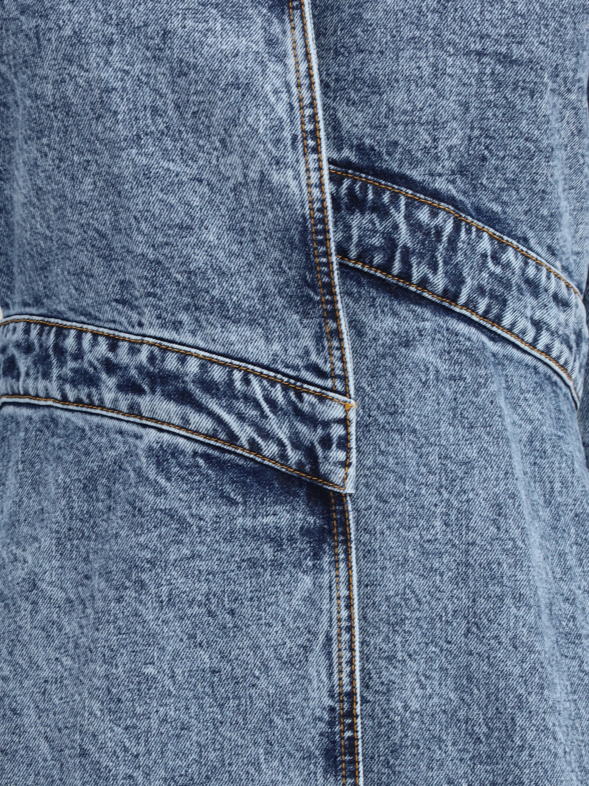 ALAIA 36 long denim spiral trench