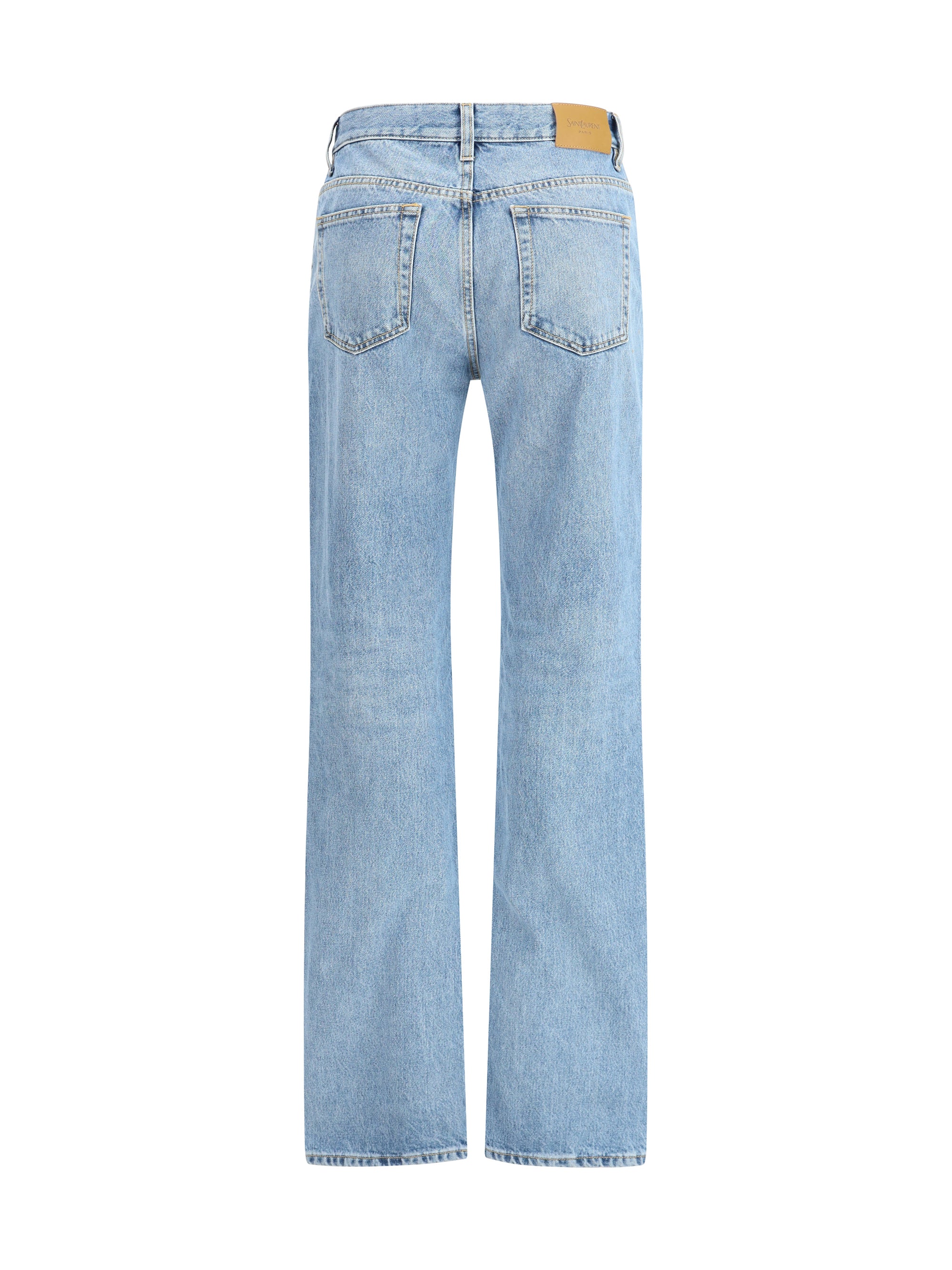 SAINT LAURENT 25 nico low-rise jeans in bahamas denim