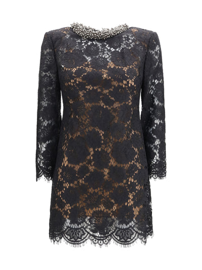 lace long sleeve mini dress
