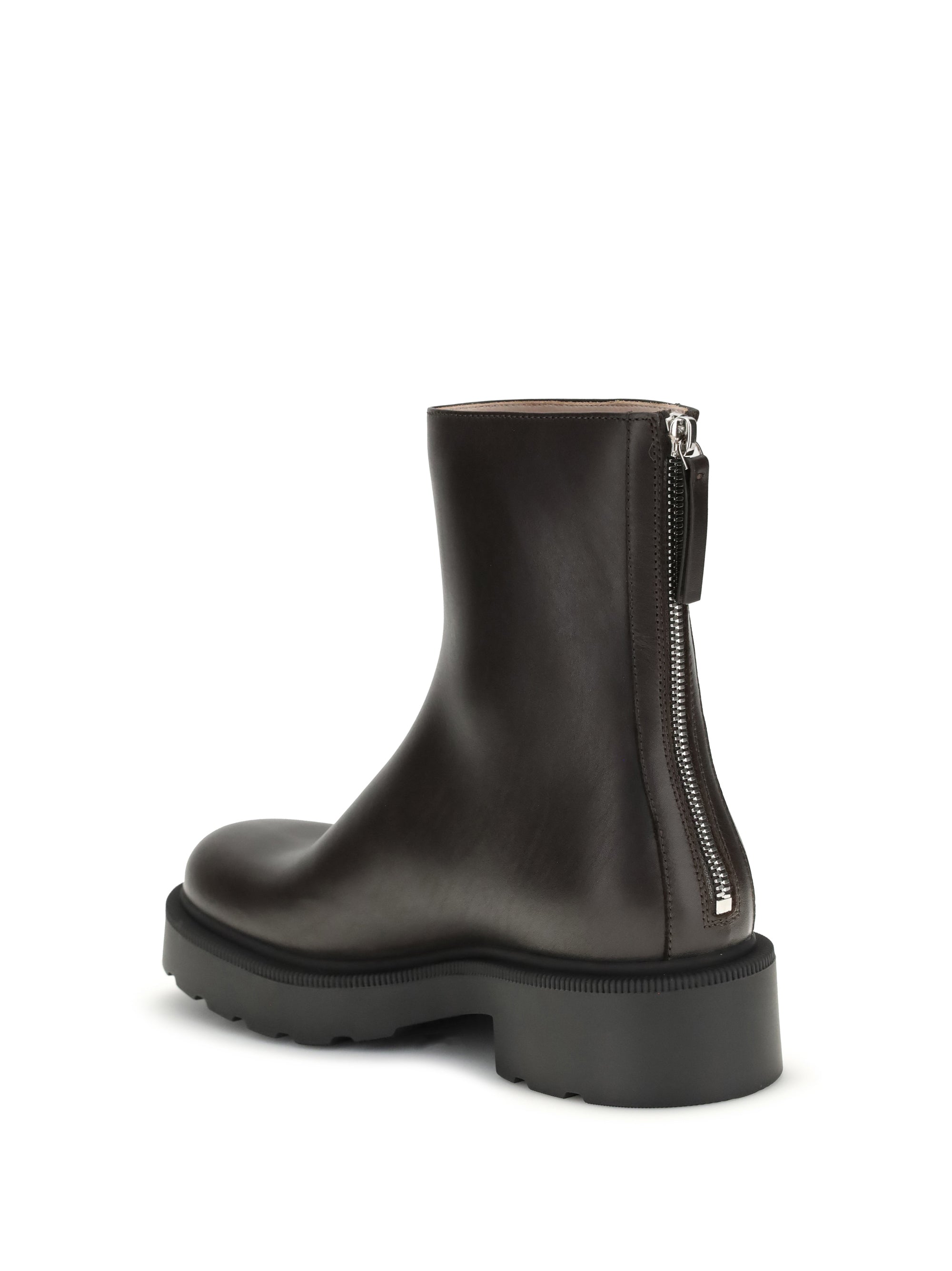 THE ROW 38 nobilis practical boots in polished calf leather