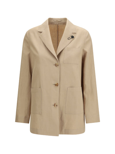 single-breasted wool and cotton jacket
