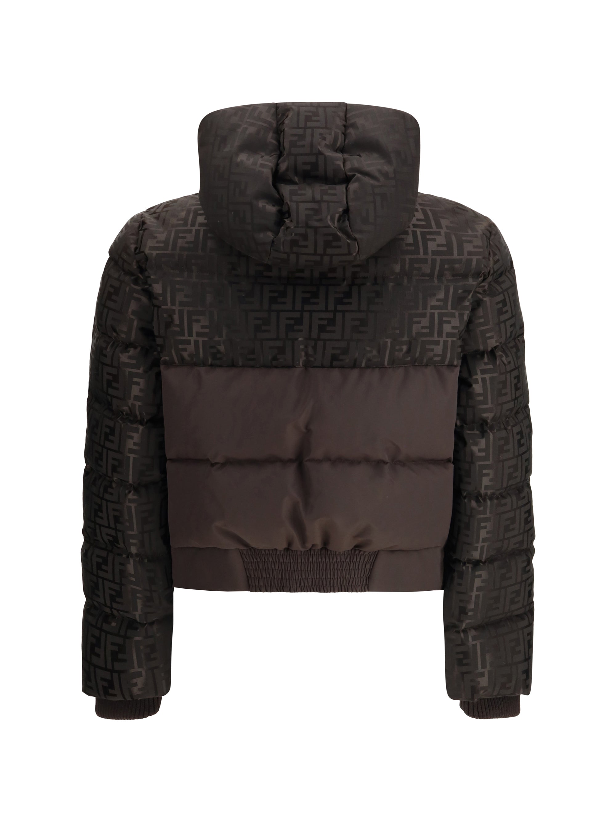 FENDI L padded technical ff jacquard jacket