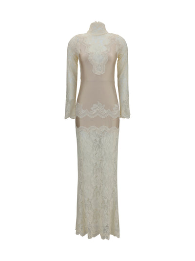 long lace and jersey dress