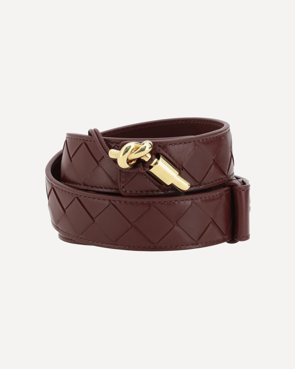 Bottega Veneta Iconic Intreccio Belt Bordeaux