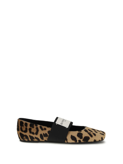 leopard print sliced square ballerinas