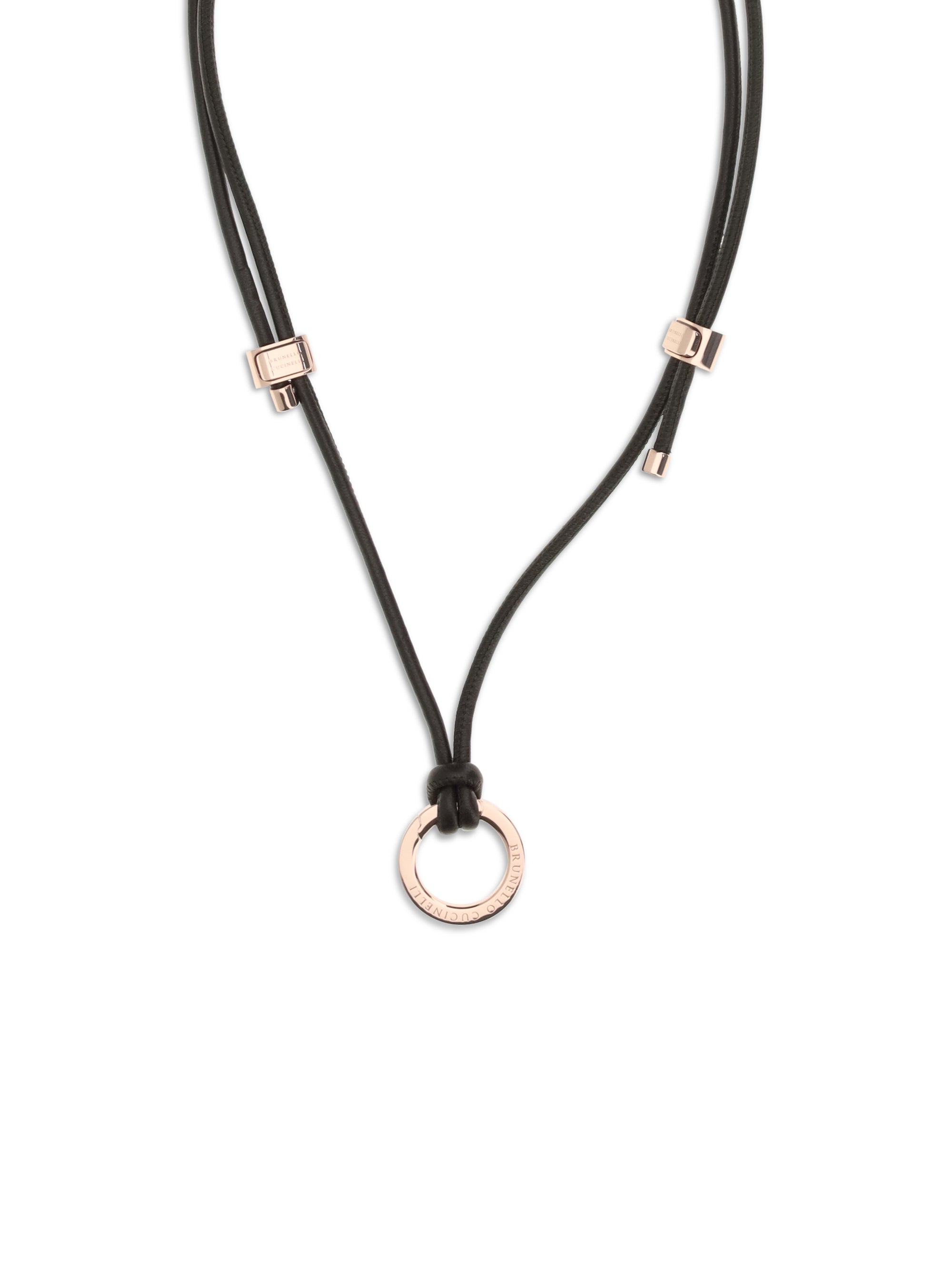 BRUNELLO CUCINELLI OS leather eyeglass cord with charm