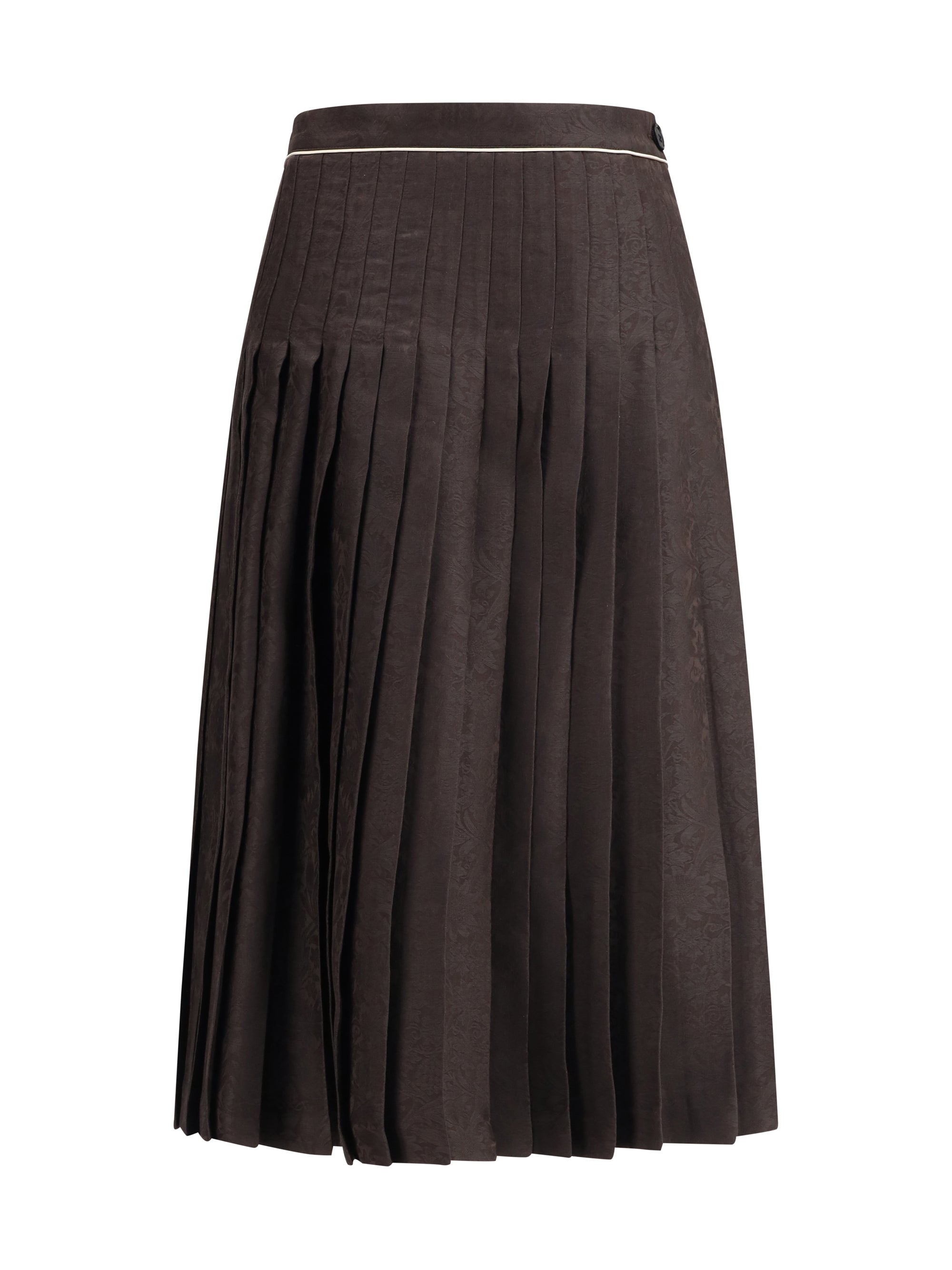 BURBERRY 8 sunflower pleated silk skirt