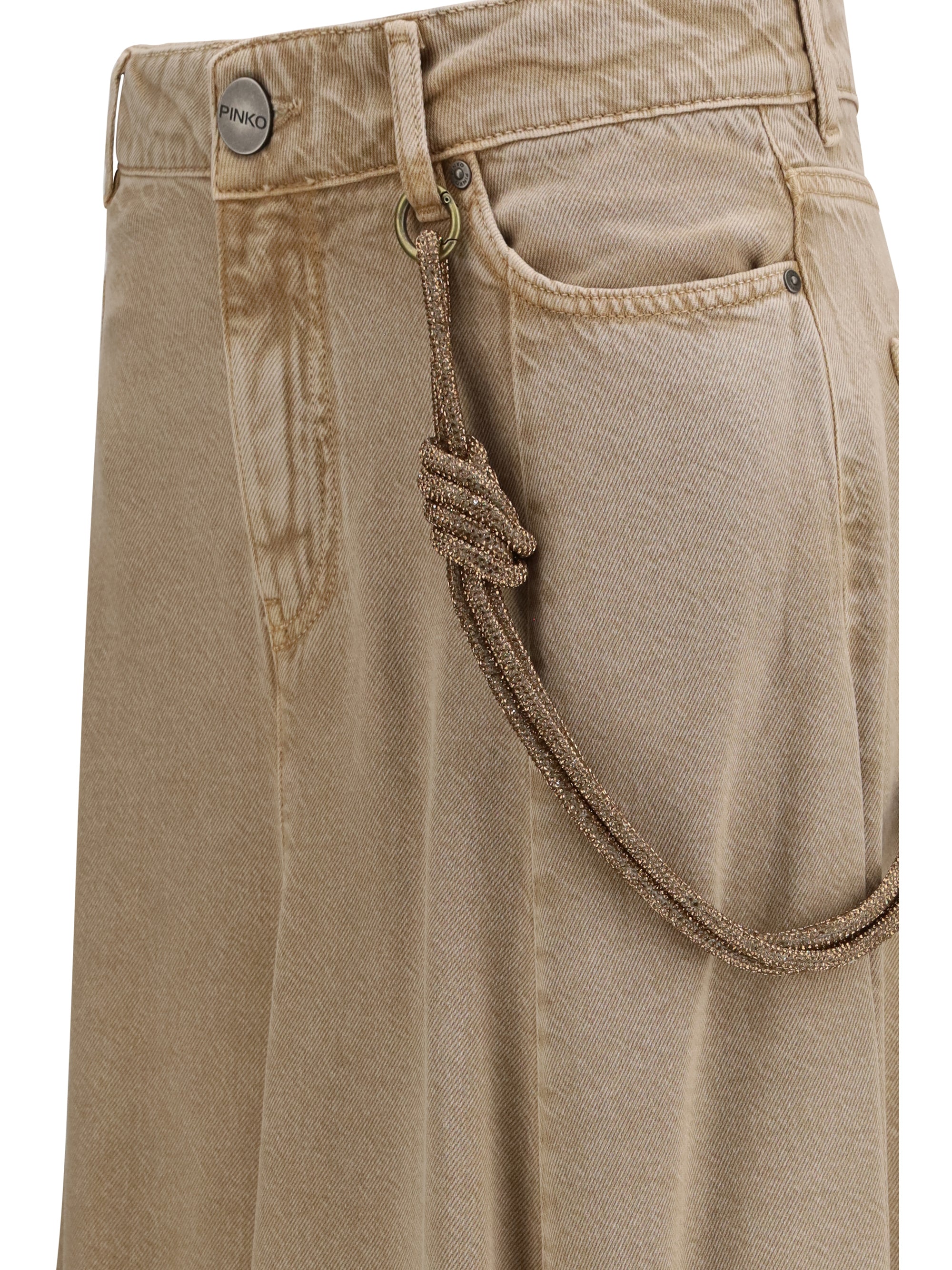 PINKO 38 hurghada midi denim skirt