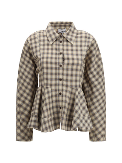 check flannel peplum shirt