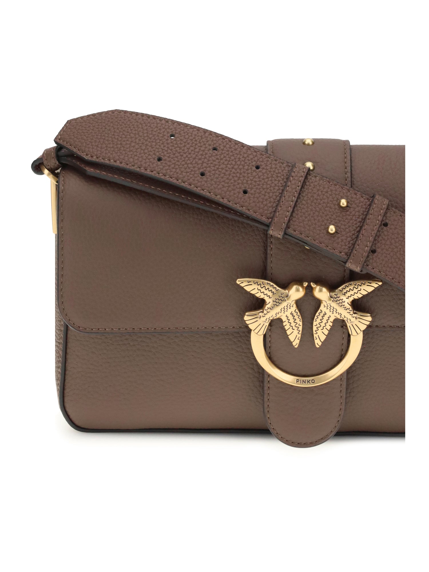 PINKO OS love leather shoulder bag