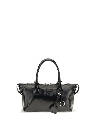 glossy leather handbag