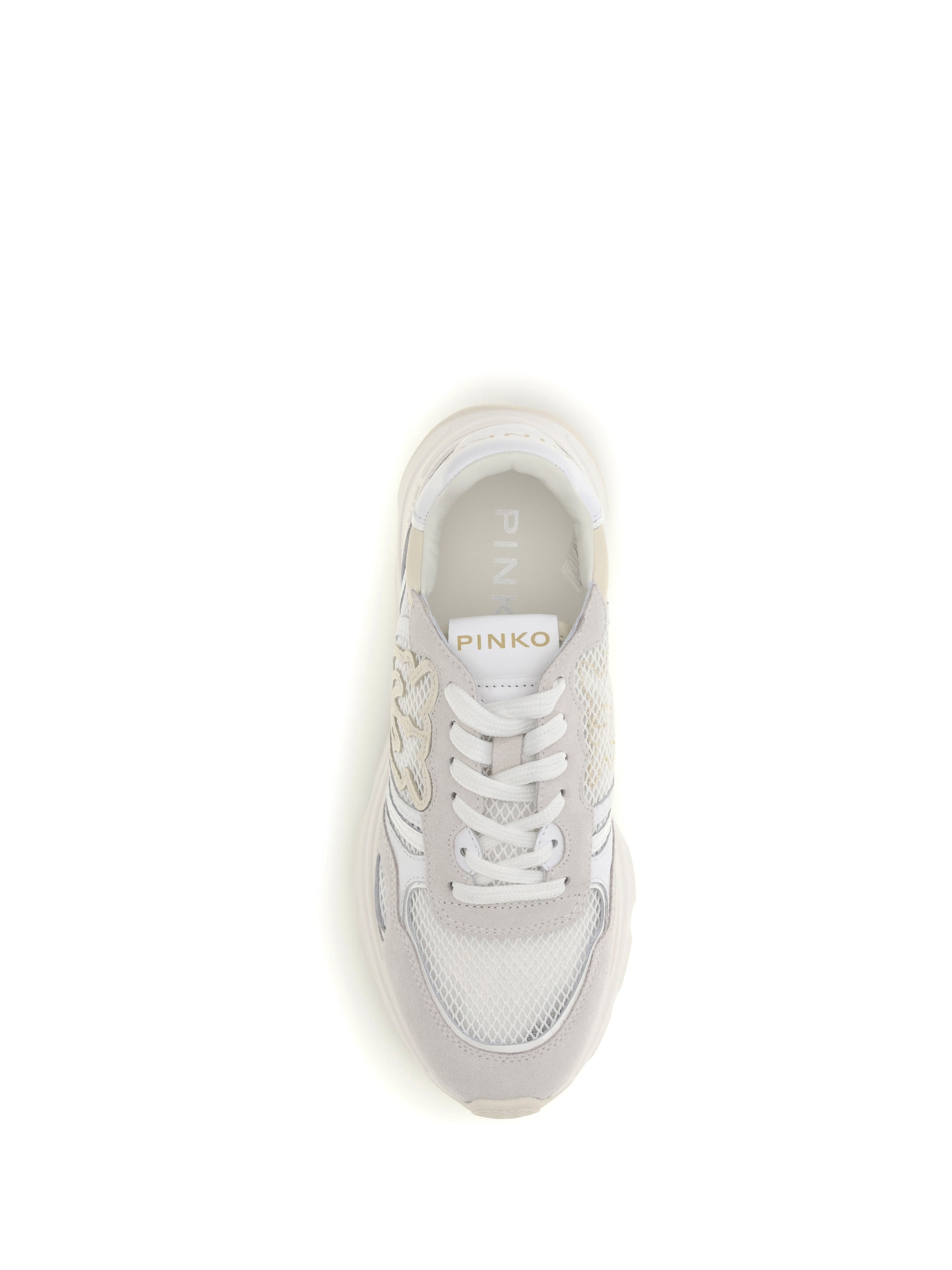 PINKO 36 leather zoe sneakers with mesh inserts