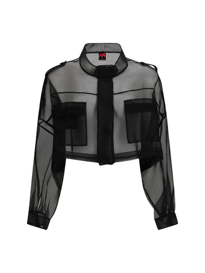 cropped jacket with pockets