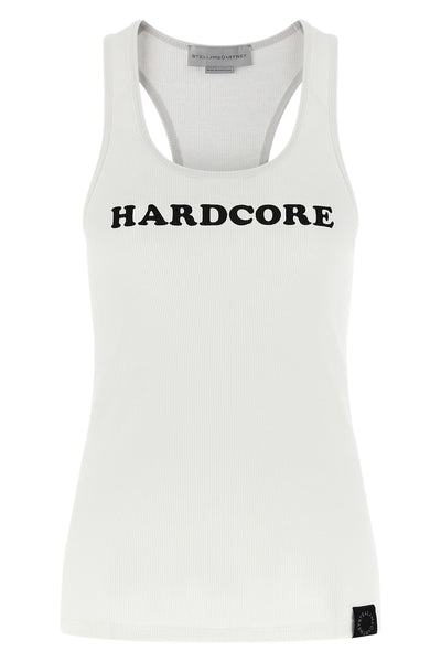 sleeveless top in stretch cotton