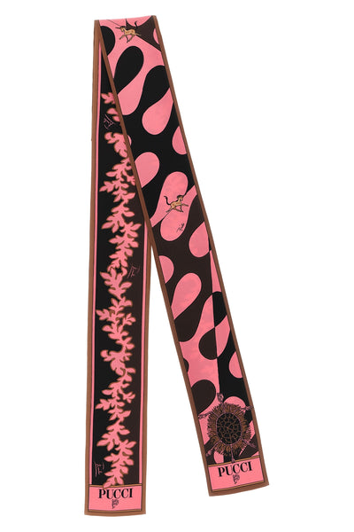 the pucci bandeau scarf stands out for its elongated silhouette and precisely fi