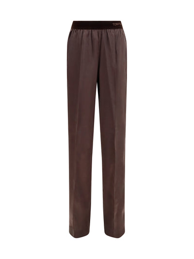 stretch silk satin pants