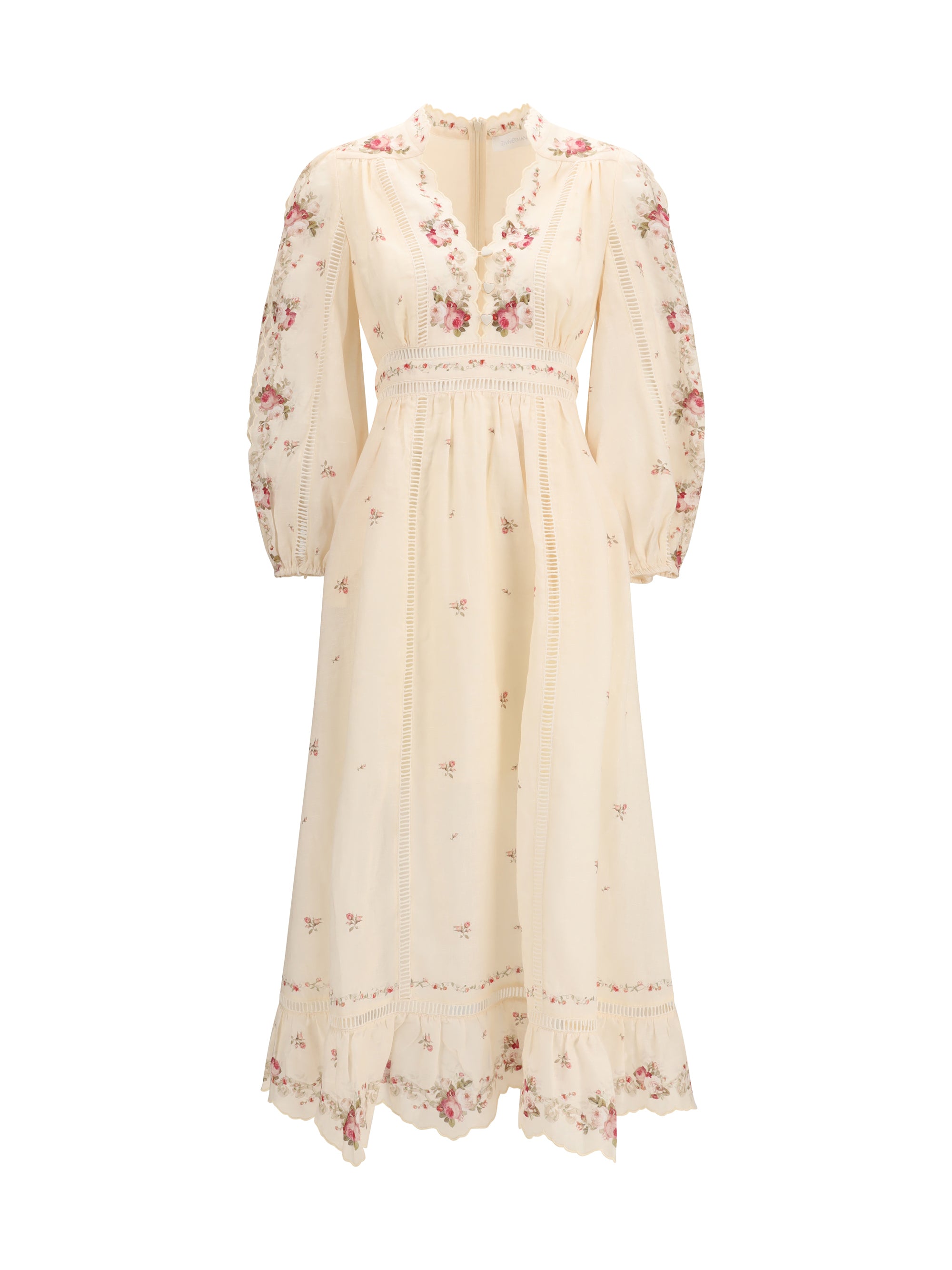 ZIMMERMANN 2 patience plunging midi dress