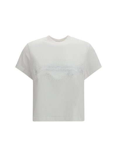 crystal hotfix logo cotton t-shirt