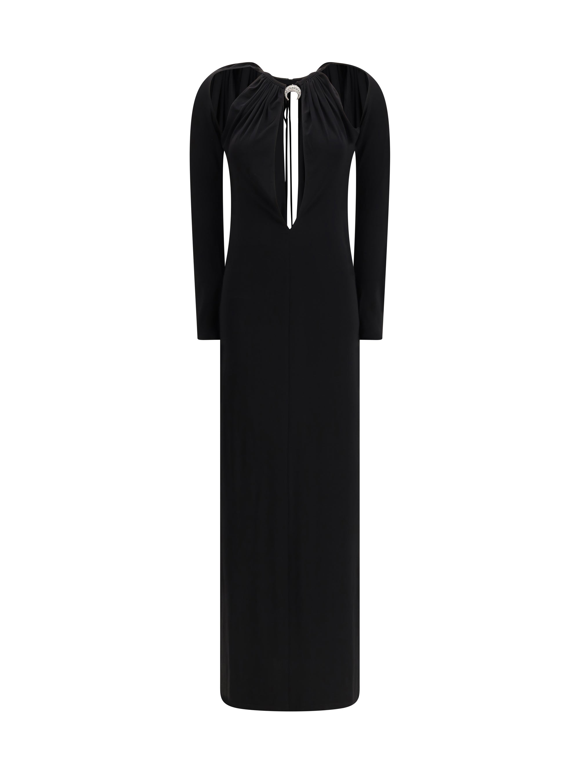 MARINE SERRE 38 draped jersey long dress