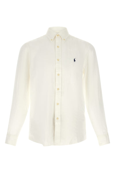 button-down style linen shirt