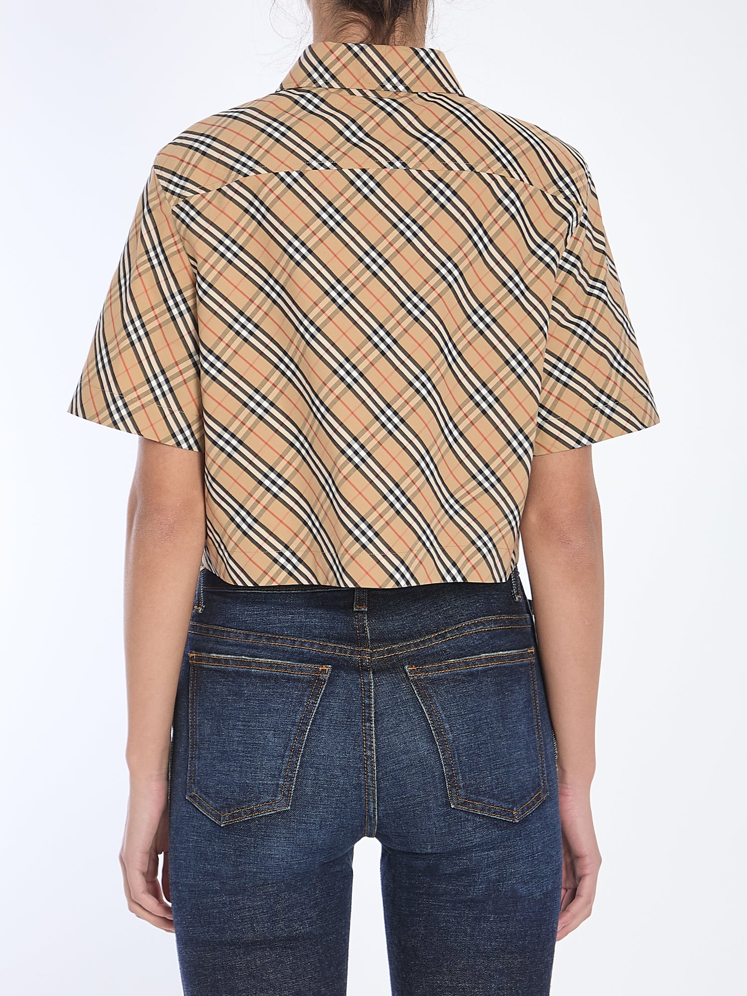 BURBERRY 6 check cropped shirt