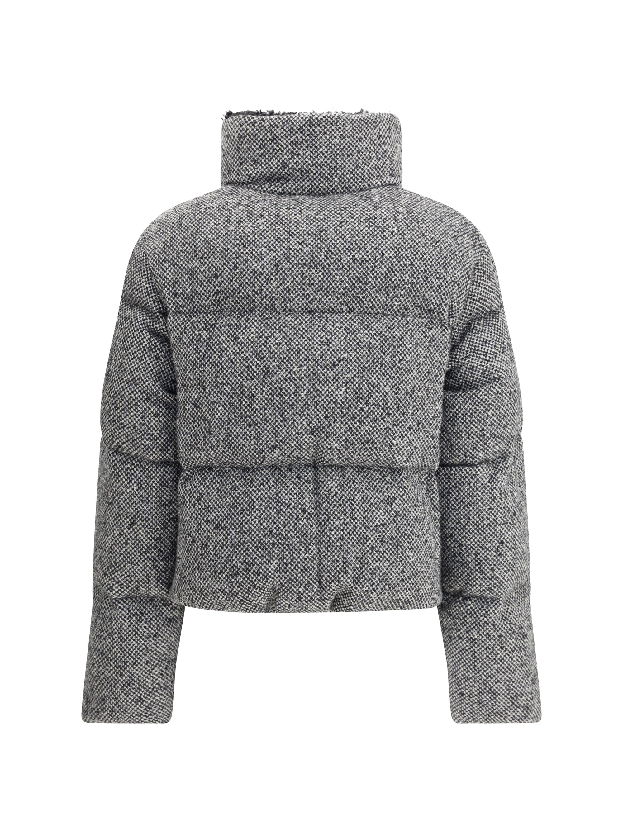 MONCLER 0 boucl? careil short down jacket in wool