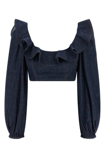 aster cotton denim top