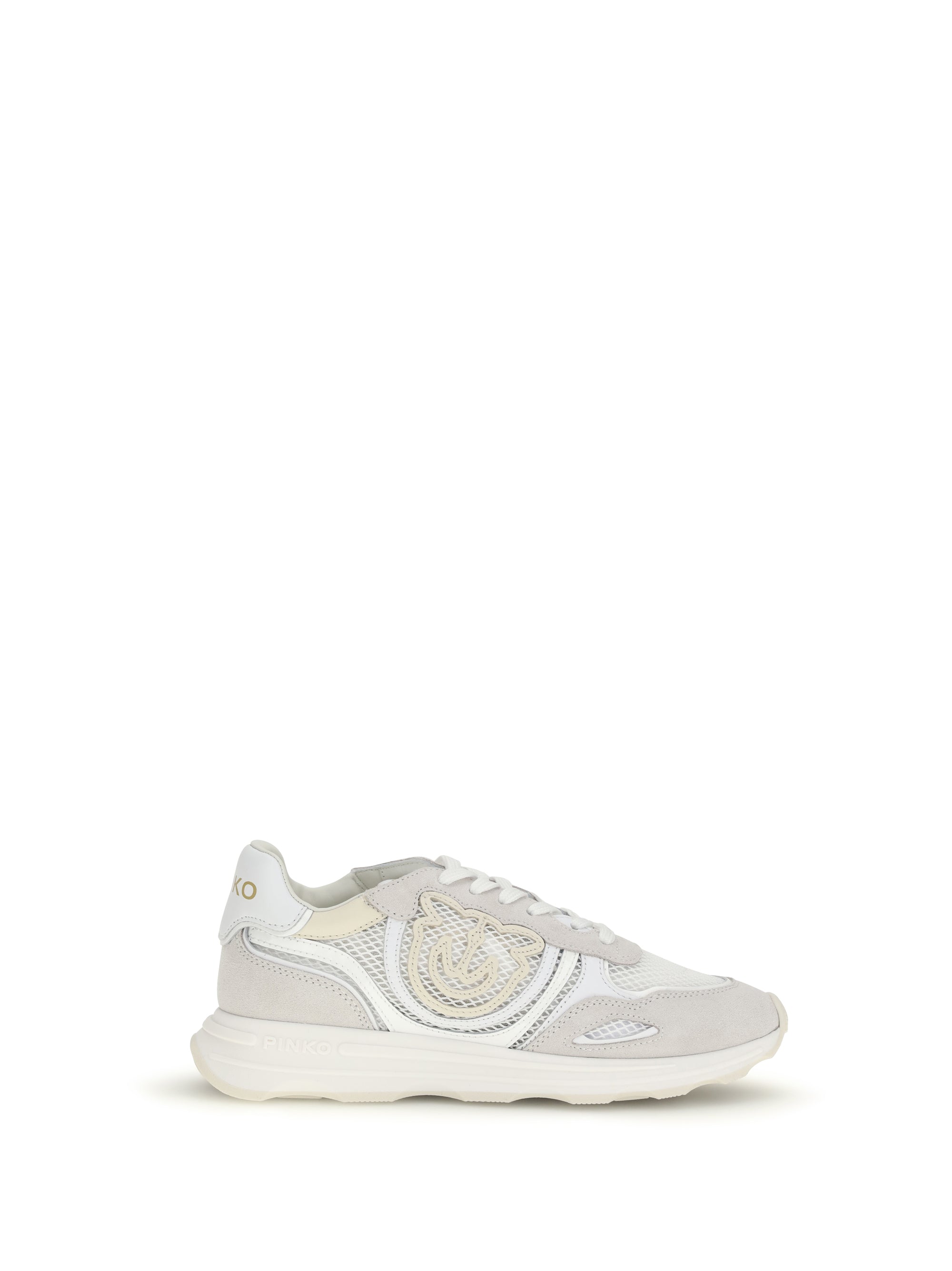PINKO 36 leather zoe sneakers with mesh inserts