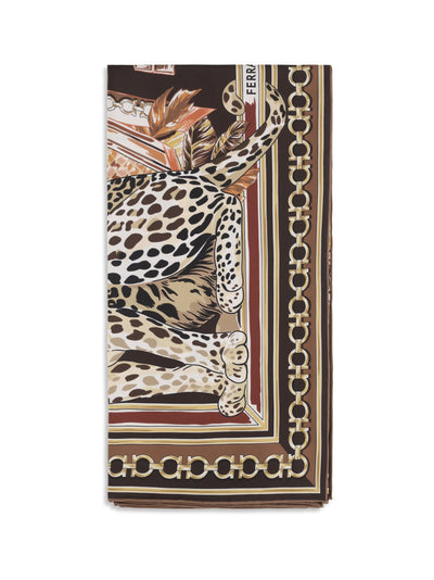 leopard-print silk scarf